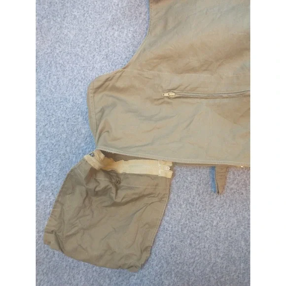 Safari Club Mens XL Khaki Cotton Fishing Utility Vest Multi Pocket Photography - Picture 2 of 14